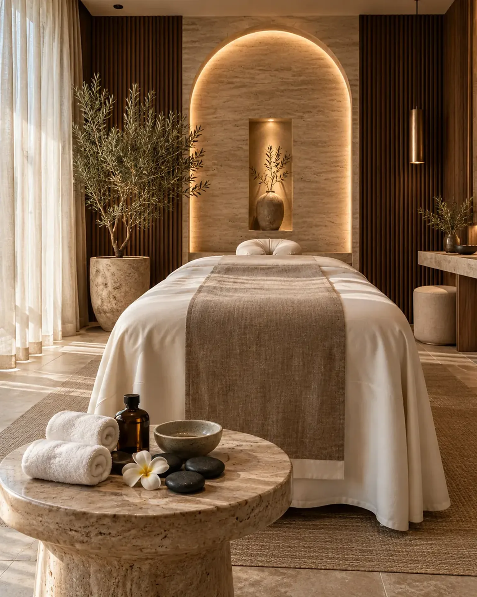 Luxury spa treatment room at RYOKO Massage Center