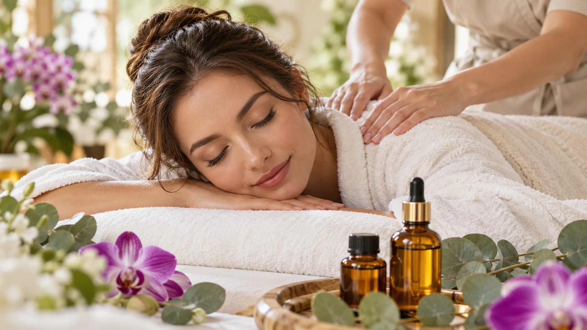 Aromatic oil massage in a private RYOKO spa treatment room in Al Barsha, Dubai