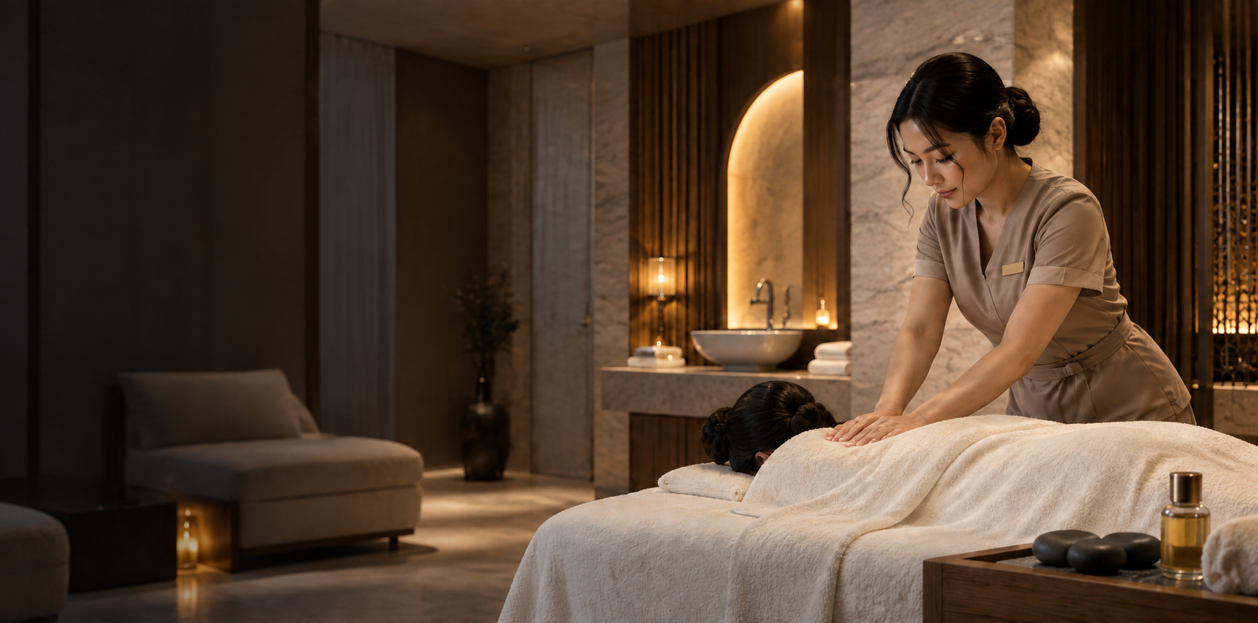 Professional massage at RYOKO Spa in Al Barsha, Dubai