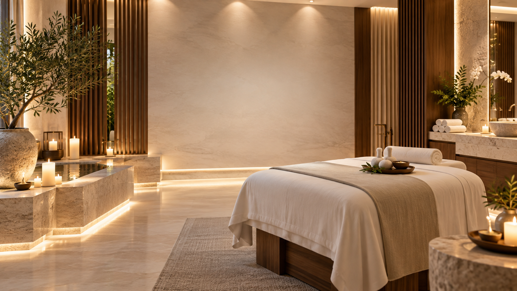 Calm spa interior at RYOKO Spa in Al Barsha, Dubai