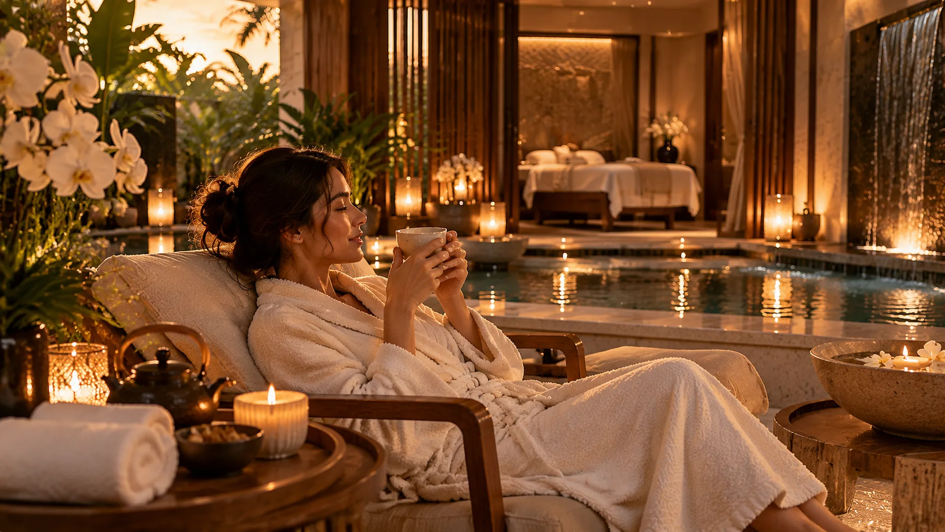 A quiet moment after a couples massage at RYOKO.