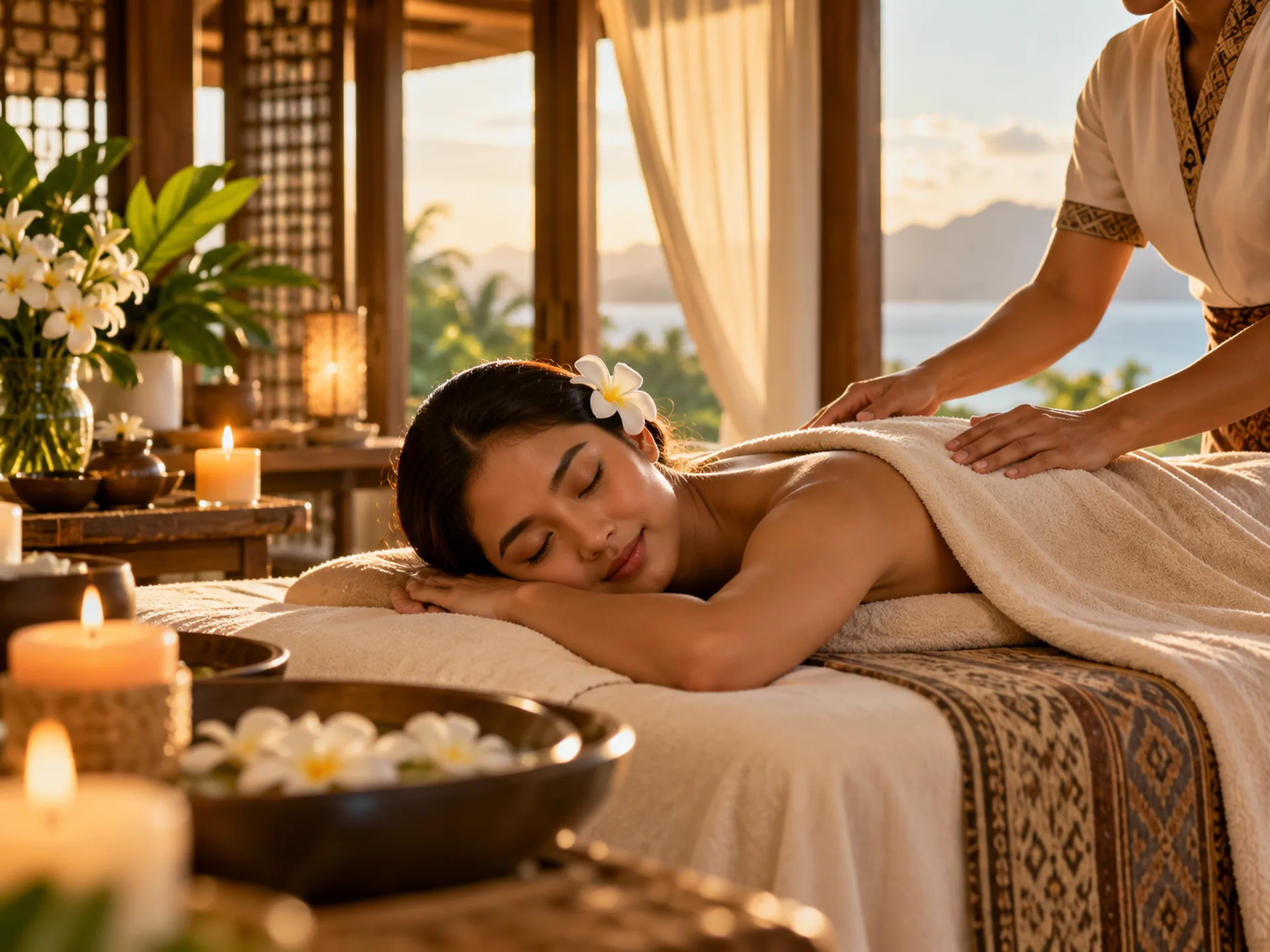 Relaxed massage guest resting under a soft towel as the spa session comes to a calm close.