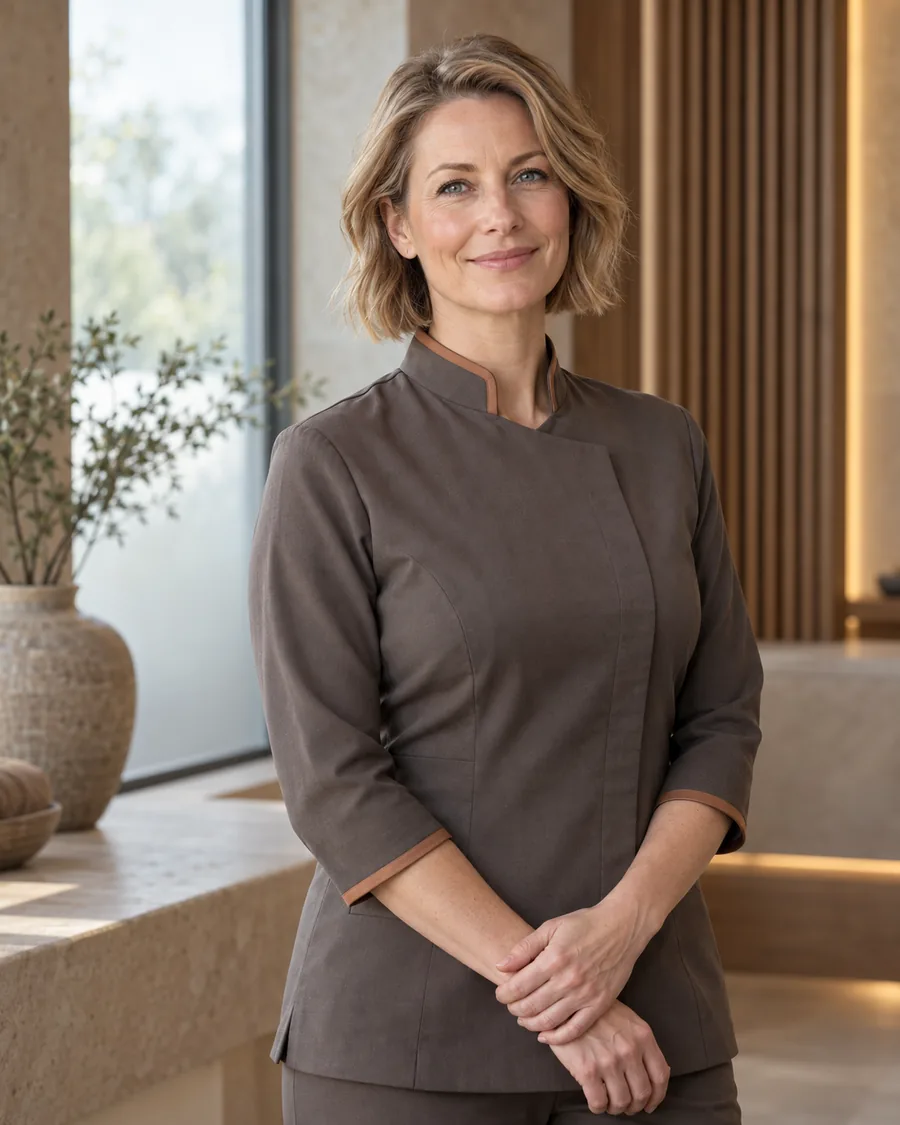 Illustrative portrait of a wellness therapist
